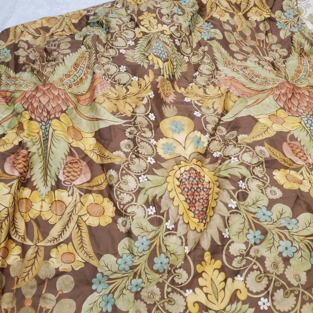 Pottery Barn Brown Cream Cassandra Paisley Floral Bohemian Full Queen Duvet Sham